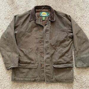 Cabela's Brown Blanket-Lined Canvas Barn Chore Coat with Corduroy Collar